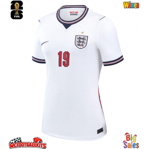 England Ollie Watkins #19 Replica Home Stadium Shirt for Women World Cup 2026 Short Sleeve